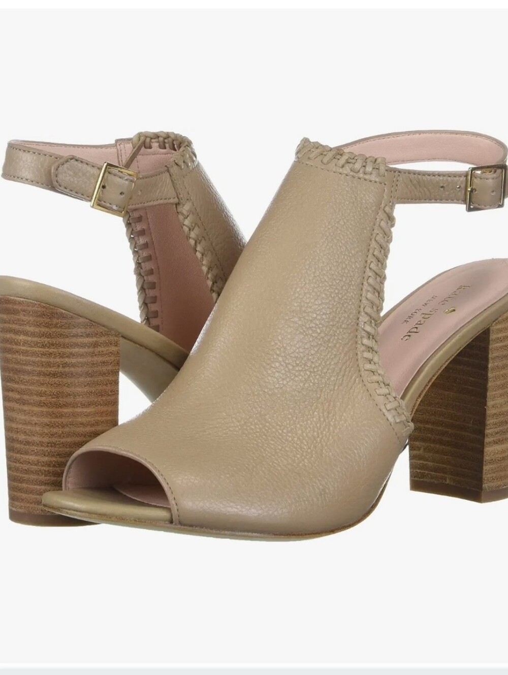 Kate Spade New York Orelene Taupe Block Heel Sandals Womens Sz 8.5M